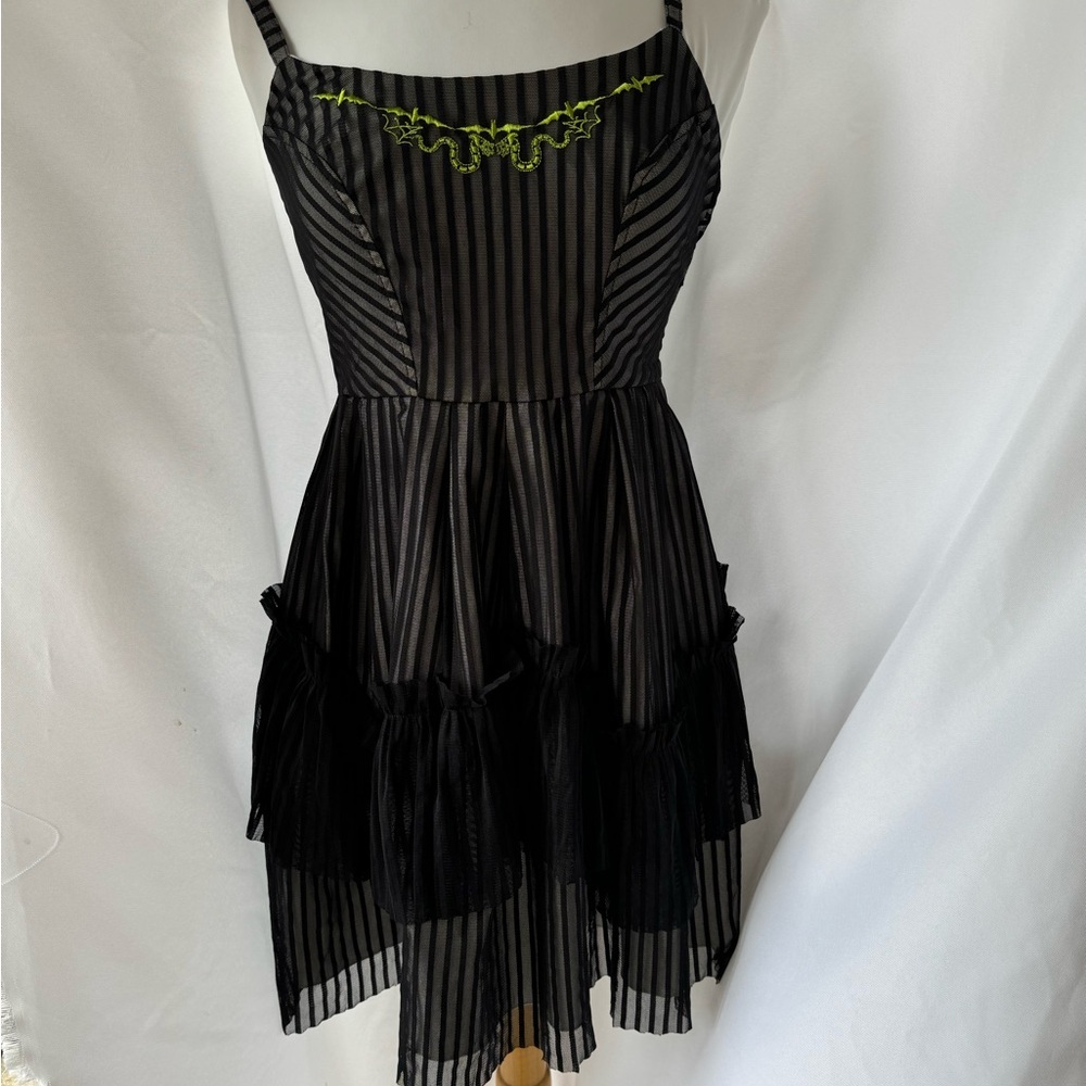 Hot topic Beetlejuice Dress Small Goth Dress Punk Rocker - Picture 10 of 16